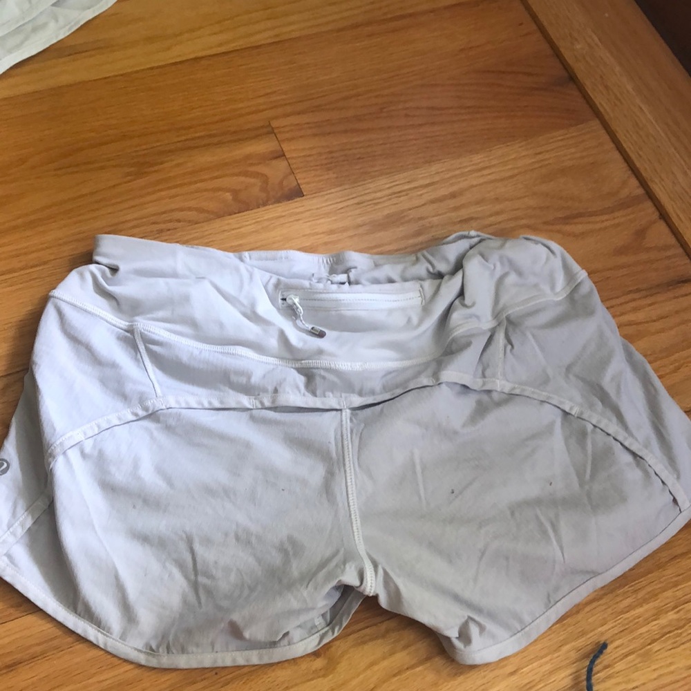 Off White Lululemon Speed up Shorts! 6